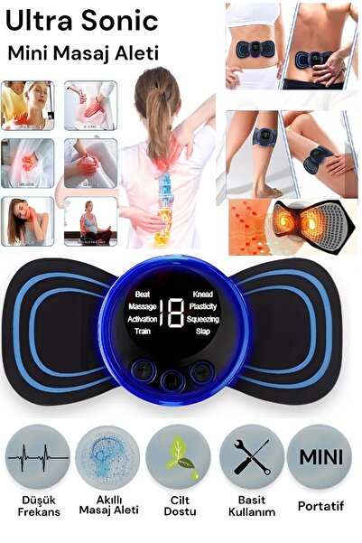 qualityworld 1 Cihaz 2 Yedek Pedli Pratik Mini Taşınabilir Ems Vücut Makinesi...