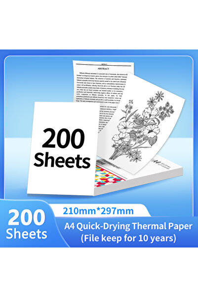 Choice1 ورق حراري مطوي 200 ورقة Phomemo A4 M08F M832 M834 M835 طابعة ورق حراري مستمر سريع الجفاف