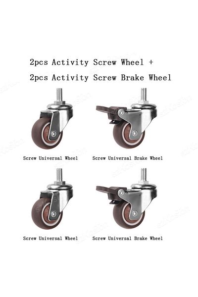 Choice 1.5 Inch 2 Activity 2 Brake 4pcs Furniture Casters Wheels Soft Rubber Swivel Caster Quite Roller Whe