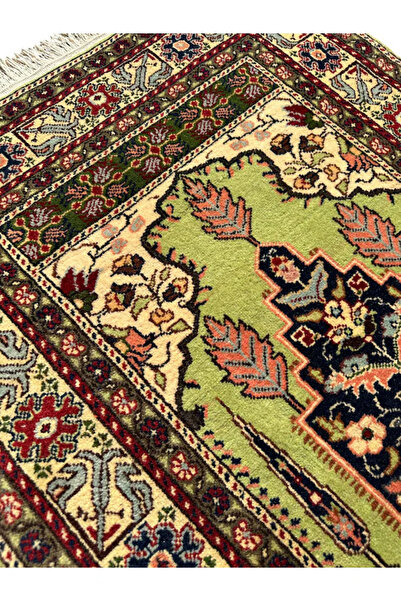 Genel Markalar El Dokuma Bünyan Halısı Seccade 88x140 Yeşil Kök Boya Namazlık