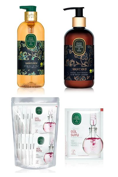 Eyüp Sabri Tuncer Eyüp Sabri Tuncer - 500 ml Liquid Soap, 250 ml Lotion, 30 Pieces of Rose Water Wipes