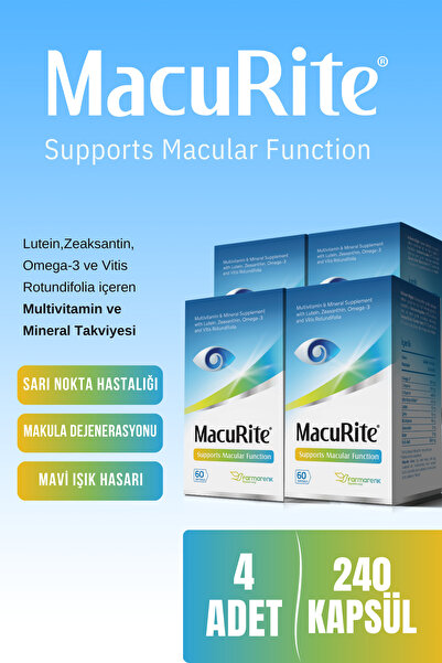 macurite 60 Softgel Kapsül- Lutein Zeaksantin Içeren Göz Vitamini X4 Adet