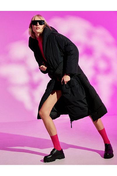 Koton Puffer Jacket s kapucí a detailem kapsy
