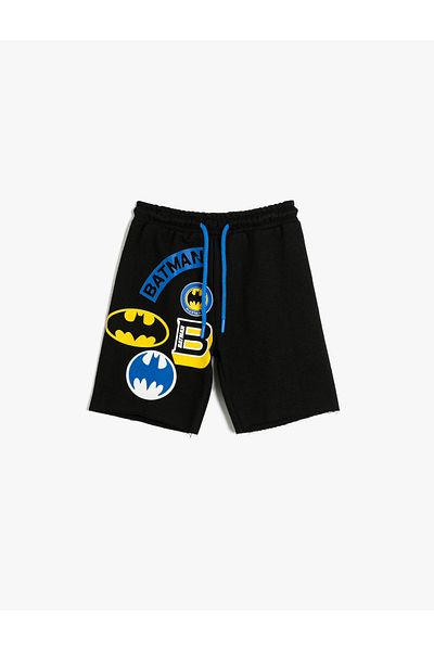 Koton Shorts Batman Printed Licensed Cotton Tied Waist