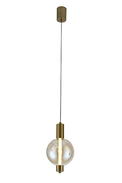 Apliqa Mira Tekli Bal Camlı 4 Watt Modern Salon Led Sarkıt Avize