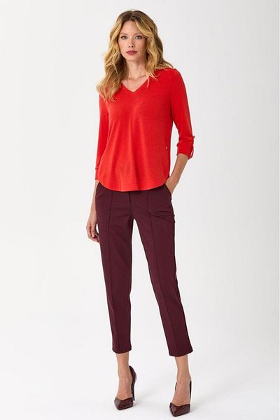 İKİLER V-Neck Sleeves and Skirt Blouse with Snap Detail 245-1013