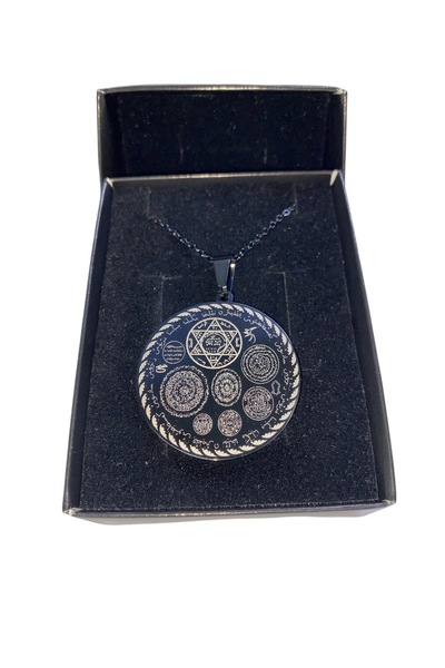 Nur Mühürlü Yuvarlak Paslanmaz Çelik Kolye