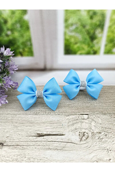 Atılgan Grp Set de catarame cu fundă elastică cu panglică cu detalii aurite, set de 2