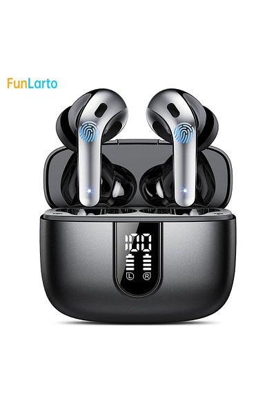 Choice black Wireless Earphones with Bluetooth 5.3, Quad-Mic Call Noise Reduction ENC, 50H Playtimes Wirele