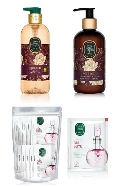 Eyüp Sabri Tuncer Eyüp Sabri̇ Tuncer Oud Rose Natural Olive Oil Liquid Soap 500 Ml, Losion 250ml, Rose Wipes 30 Pieces