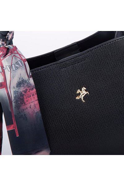 Nas Bag Black Liza - Geantă elegantă simplă pentru femei, mărime Midiboy de mână și crossbody