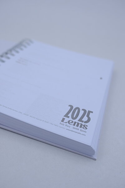 Lemsstudio Soft 2025 Blue Pastel Blue Hard Cover Spiral Daily Dated Agenda