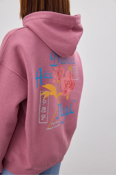 TUBİA Women's Floral Printed Lilac Sweatshirt