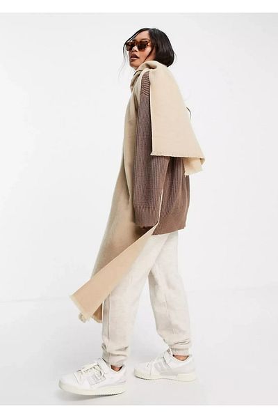 MinaCarin Unisex Απλό Μπεζ Χοντρό Φουλάρι