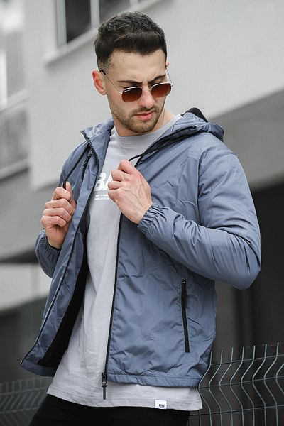 Oksit Ettore Zipper Λεπτομερές Ανδρικό Παλτό Αδιάβροχο με Fleece Εσωτερικό