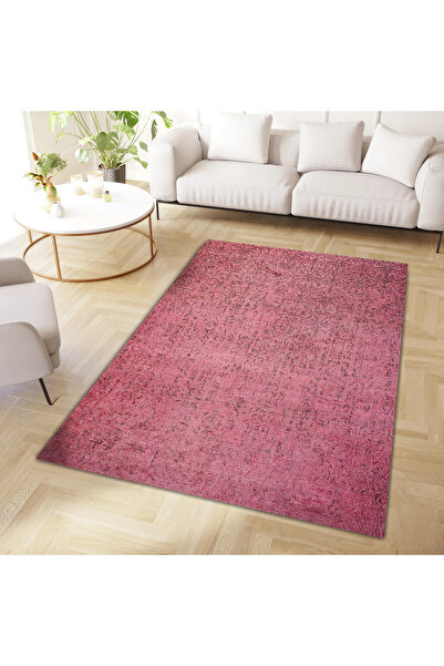 Rugs Modern Halı Melisa Koleksiyonu Pembe Temalı Eskitme Görünümlü Dokuma Tab...