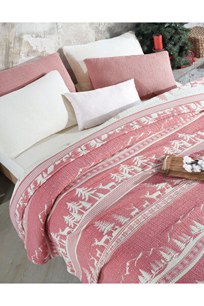 destinyhometex New Year Patterned 6 Layers Muslin Fringeless 230X250 Quilt