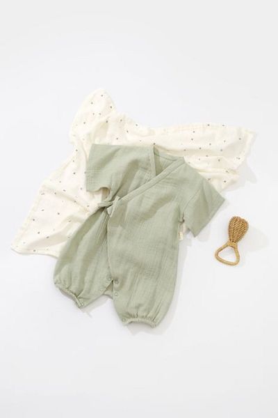BabyCosy Salopeta petrecuta din muselina, BabyCosy, Verde, 18-24 luni