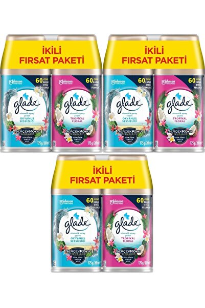 Glade Oda Kokusu Otomatik Sprey Yedek 269ML (6 Lı Set) Okyanus Sessizliği ve ...