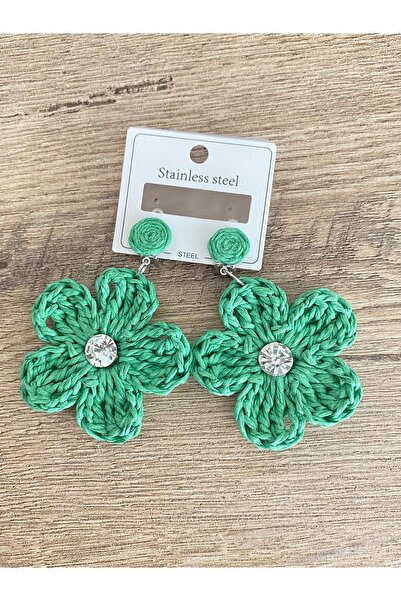 BAGS Mega Eylül Special Gift Handmade Daisy Earrings (Large)