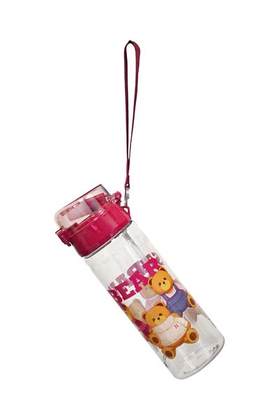 Gıpta Xoxo Burgundy Plastic Flask with Straw 500 ml K7592