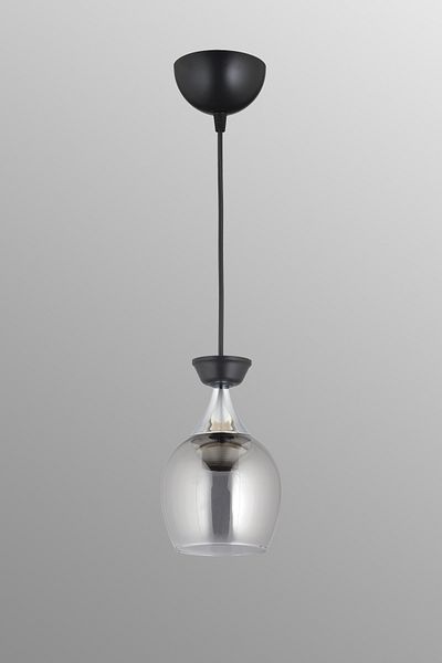 SONSUZ AYDINLATMA&AVİZE Single Pendant Lamp Black Bell Glass Smoked Glass Chrome Luxury Modern Downward Facing Chandelier