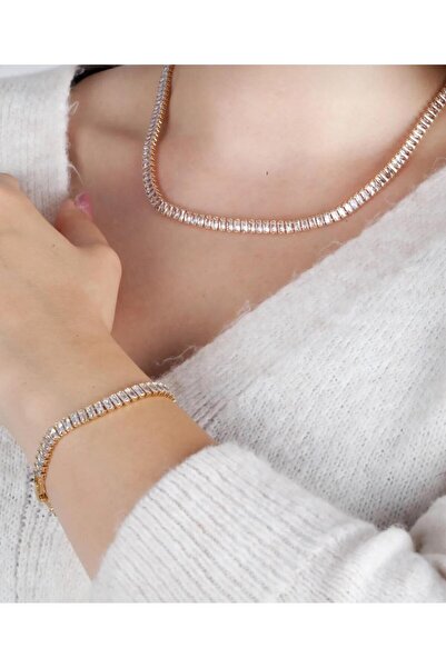 ALEYKA 316L PASLANMAZ ÇELİK KARARMAZ SOLMAZ AYARLANABİLİR SU YOLU KOLYE BİLEKLİK