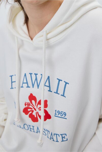 TUBİA Γυναικείο φούτερ με κουκούλα σε χρώμα εκρού