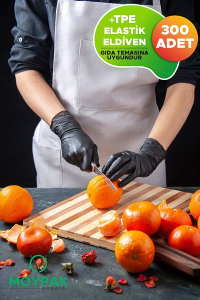MOYPAK Tpe Plastic - Flexible and Durable Food Cleaning Gloves, Disposable, Large 300 Pieces