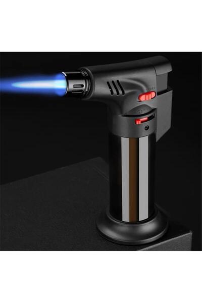 STLIFE Kendinden Tüplü Doldurulabilir  Depolu Turbo Pürmüz Alev Pipo Puro Çak...