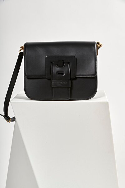 Barbara Bui Toka Detaylı Siyah Deri Omuz Çantası