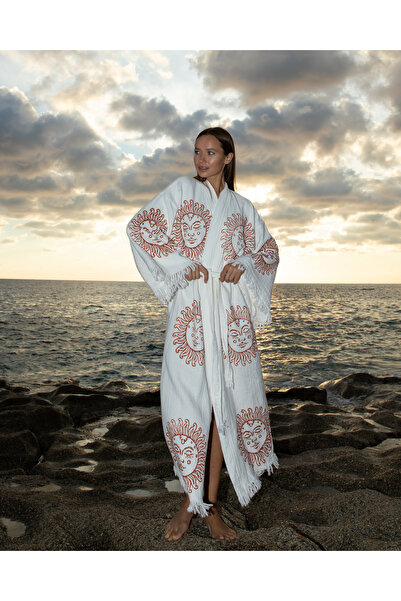 Befera Design Kimono de muselină bumbac 100% bucăți Sun cu imprimeu halat de ...