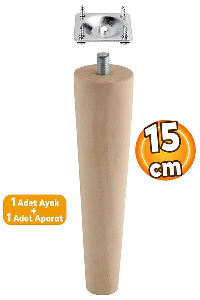 Badem10 Lemn (15 CM) Mobilier Fotoliu Canapea Picior Picioare cu dispozitiv de conectare cu șuruburi M8