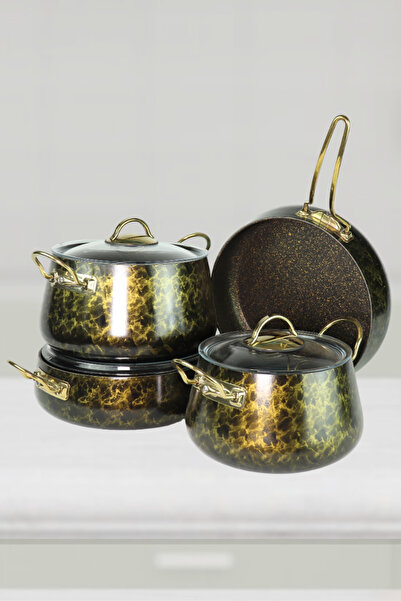 Evren 7 Parça Black Mermer Desen Bakraç Set