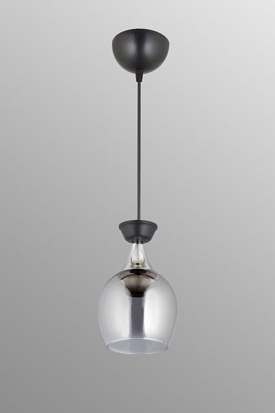 SONSUZ AYDINLATMA&AVİZE Single Pendant Lamp Black Bell Glass Smoked Glass Chrome Luxury Modern Downward Facing Chandelier