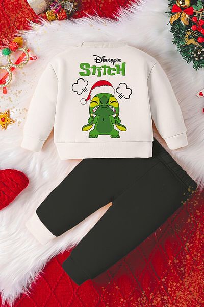 ADABEBEK Grinch Cartoon Character Printed New Year Concept 2-Piece Stylish Baby Set 23275