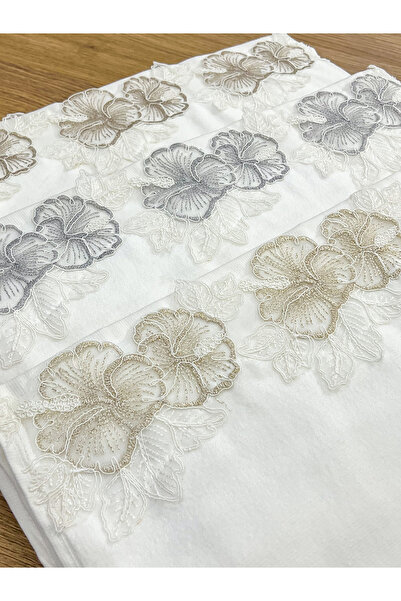 AYHANHOME Luxury Velvet Hand Face Towel - 3 Pieces, Laced, 50X90 cm Gift, Dowry Box