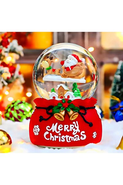 Dek Toy Store Noel Temalı Müzikli ve Işıklı Kar Küresi - Sevimli Noel Baba ve...