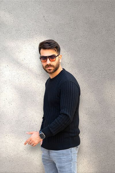 BİRBEYSTORE Ανδρικό πλεκτό πουλόβερ με λαιμόκοψη