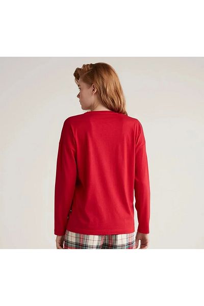 Nautica Nautica Modal Cotton 4 Seasons Wearable Women's Single Top Long Sleeve Pajamas