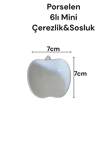 ALBETTO 6lı Porselen Kase Çerezlik Sosluk Mini Boy 695