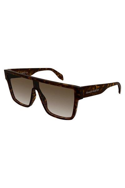 ALEXANDER MCQUEEN نظارات شمسية للنساء Am0354s 002 99-01، أسيتات، إطار بني