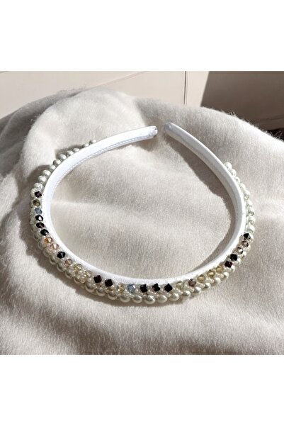 alsaccessories Coroana de păr de culoare albă pentru femei cu perle și pietre...