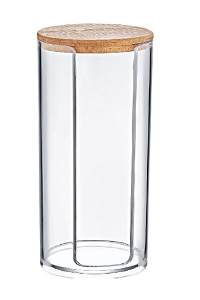 Box Up Cotton Makeup Organizer - Wooden Cover Disc