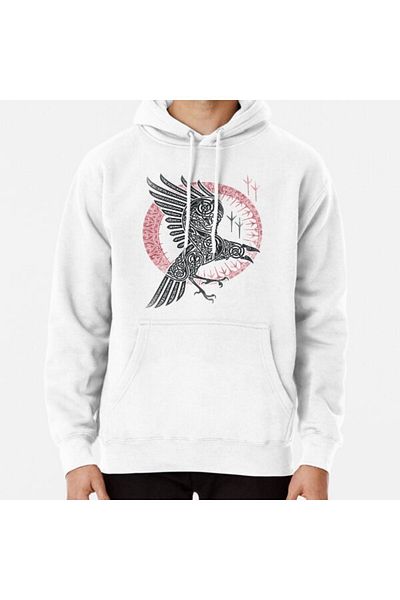 Hvit Stein Φούτερ με στάμπα RAGNAR'S RAVEN
