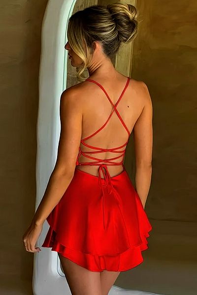 M&A Özaltın Silk Satin Dress with Low Back