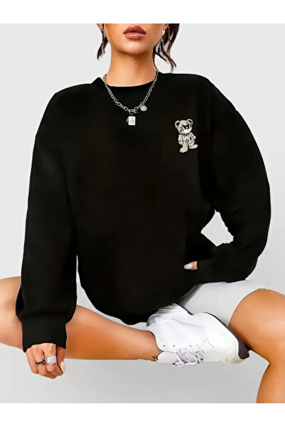 Karatopak سويت شيرت برقبة دائرية مطبوع عليه دب غاضب