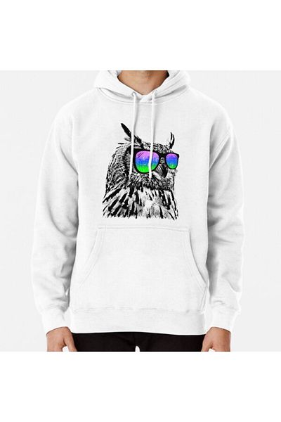 Hvit Stein Φούτερ Cool Owl με στάμπα