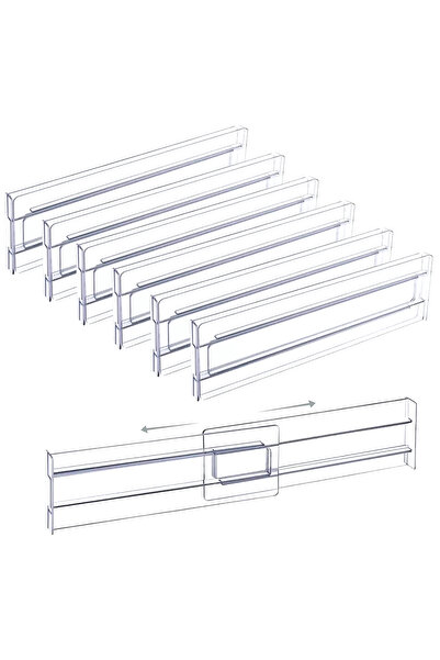 Choice 6 قطع 4 قطع فواصل أدراج شفافة قابلة للتعديل والتوسيع لأواني الملابس