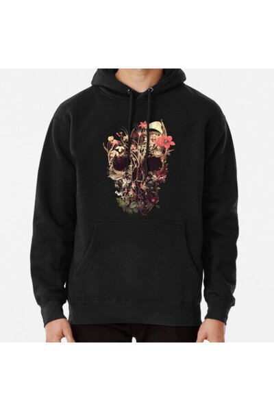 Hvit Stein سويت شيرت بطبعة جمجمة بلوم